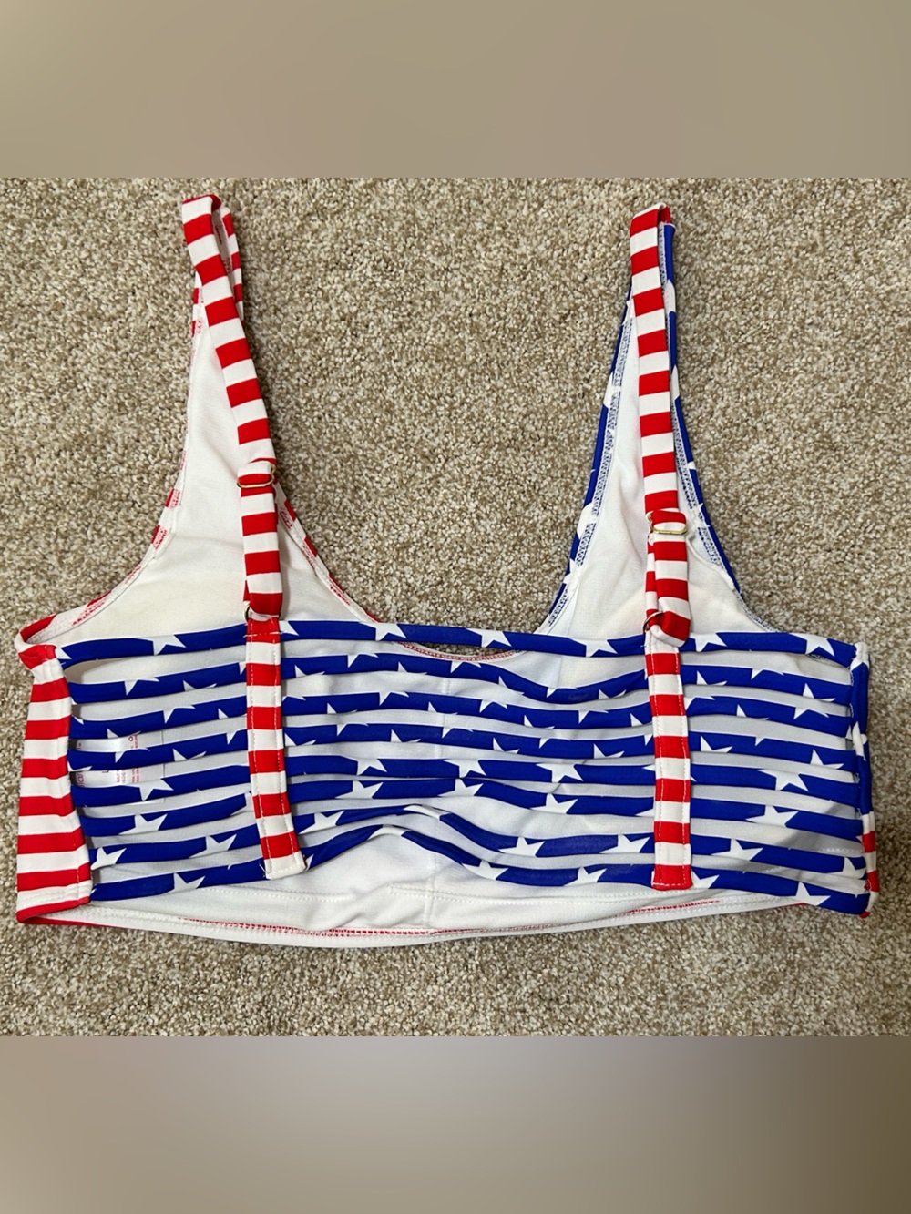 Xhilaration Red, White & Blue Striped Bikini Top americana july 4th celebration - Picture 2 of 5